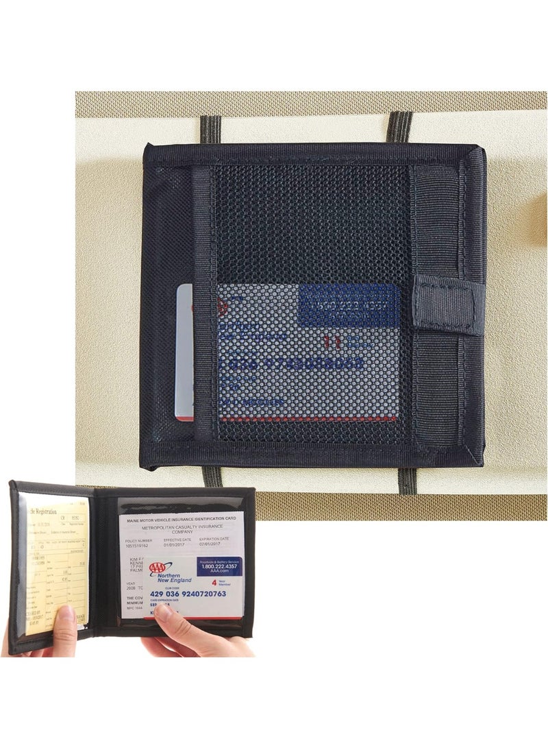High Road Car Registration and Insurance Card Holder for Sun Visor, Glove Box or Console with 2 Clear Hidden Car Document Pockets - Image 1